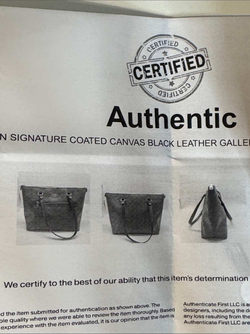 Coach bag Signature Zip Top Tote Brown Black with COA - Picture 6 of 7